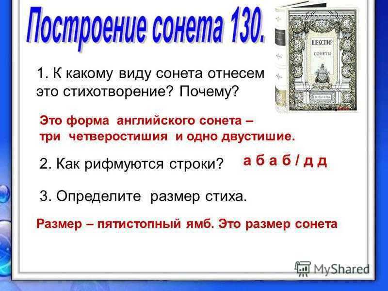 Тема 130 сонета шекспира