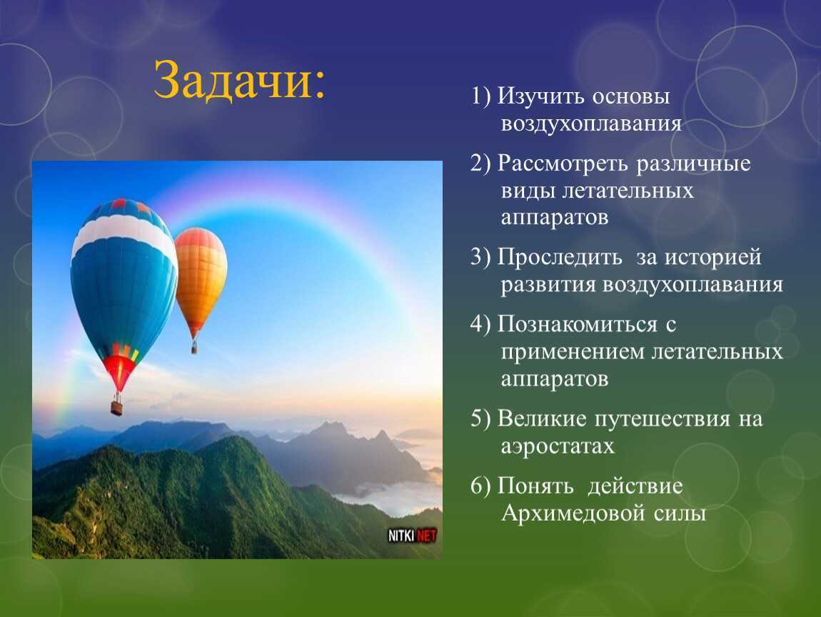 Доклад воздухоплавания 8 класс сообщение