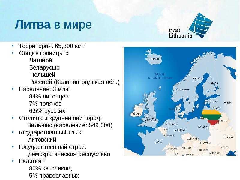 Литва презентация по географии