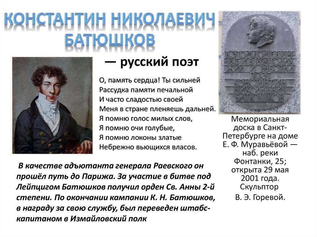 Константин батюшков — интересные факты из жизни