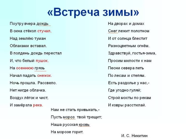 Иван никитин – встреча зимы – стихочудовище