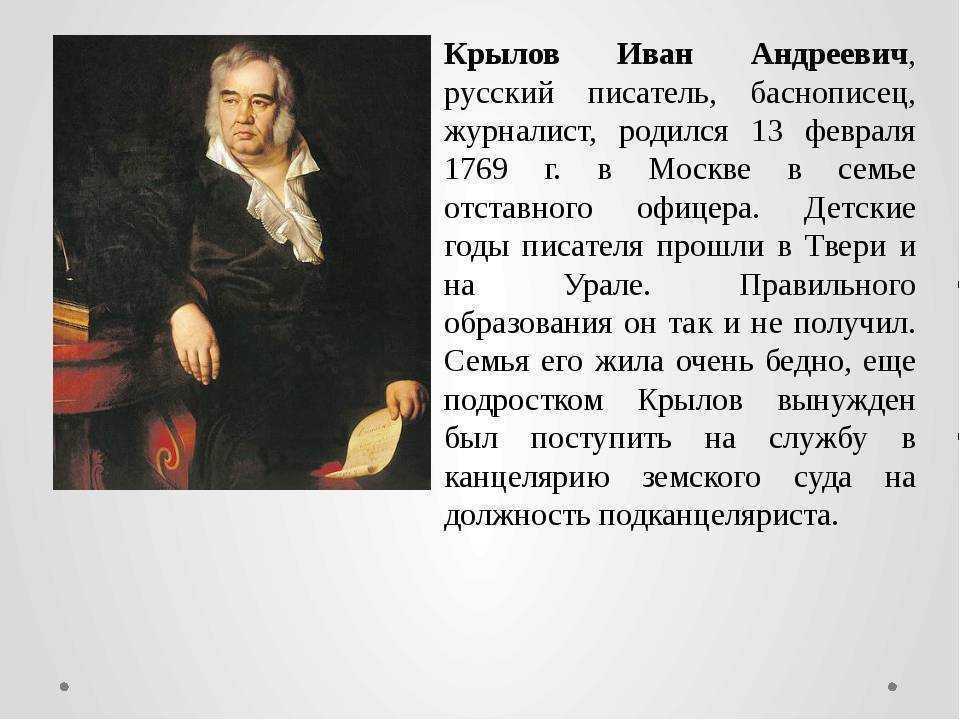 Крылов презентация 4 класс к уроку литературного чтения