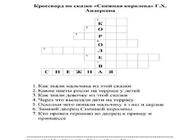 План сказки снежная королева андерсена 5 класс
