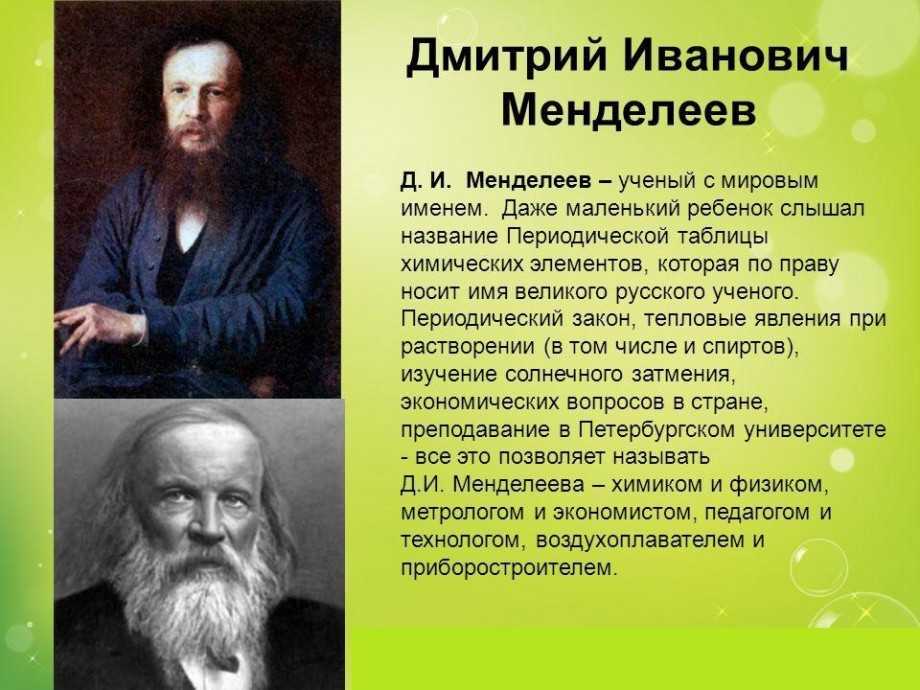 Менделеев дмитрий иванович
