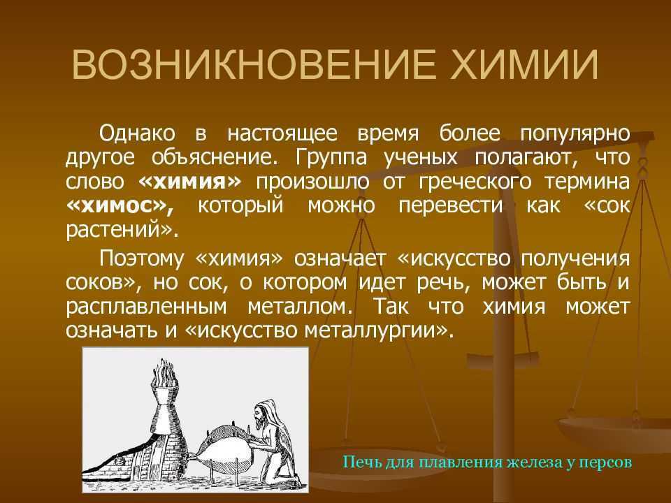 История химии кратко презентация