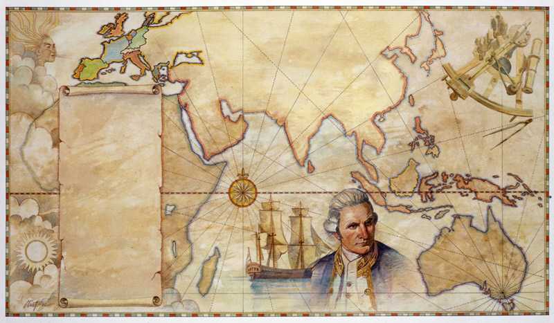Кругосветное путешествие география. Карта мореплавателя Джеймса Кука.