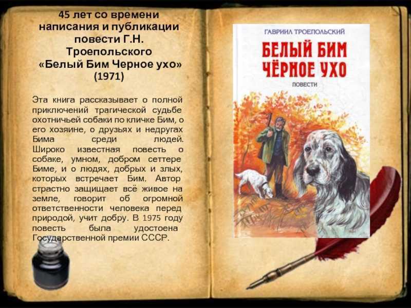 Презентация по книге белый бим черное ухо