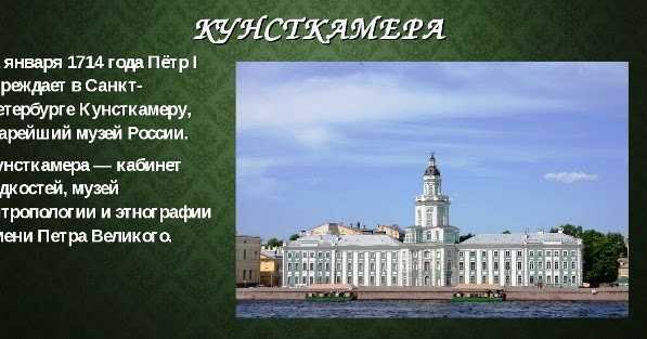 Кунсткамера презентация для детей 2 класса