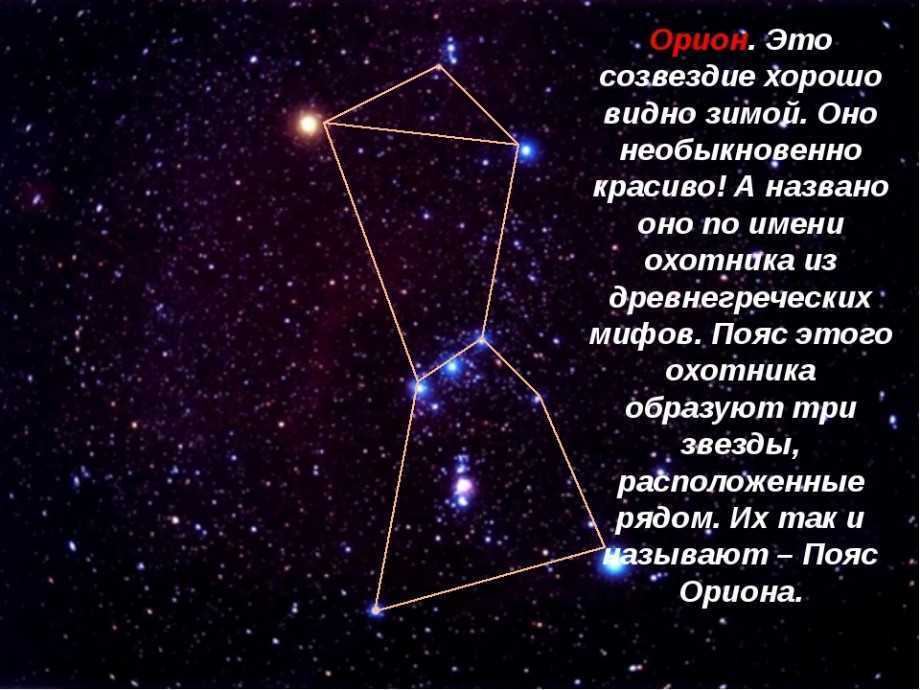 Созвездие пояс ориона схема