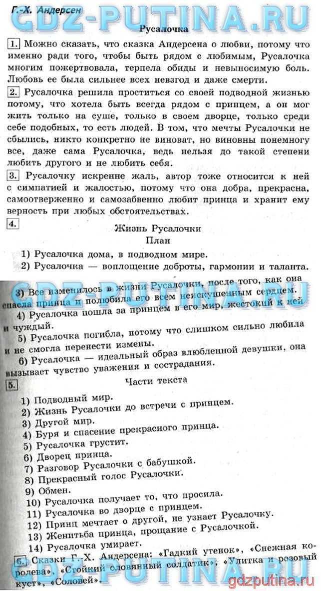 План русалочка 20 пунктов