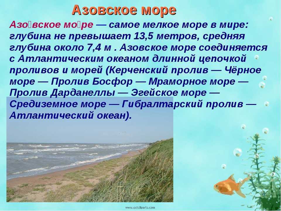 Характеристика азовского моря по плану 8 класс география