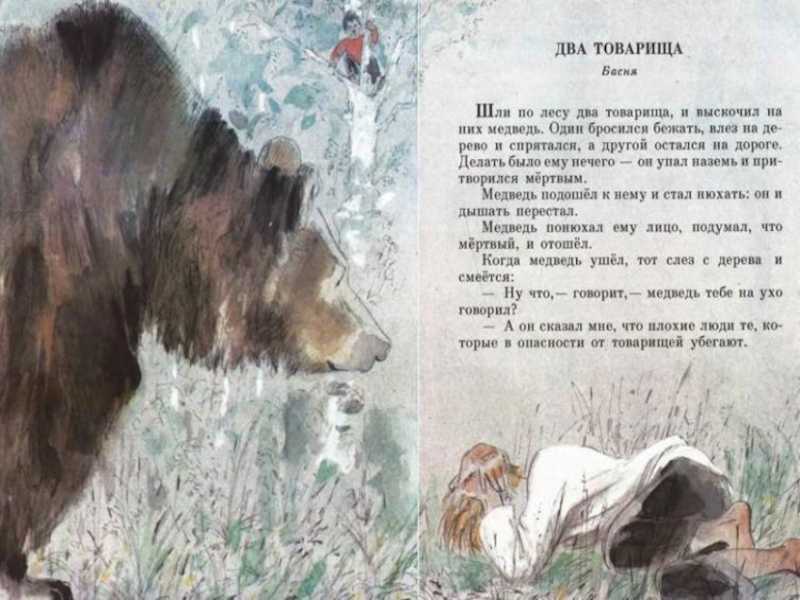 «два товарища» краткое содержание басни толстого – читать пересказ онлайн