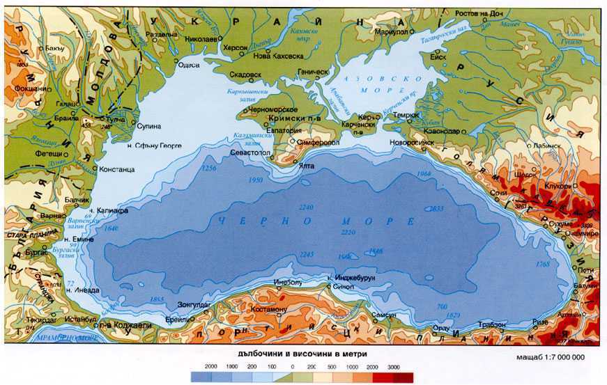 Черное море карта географическая