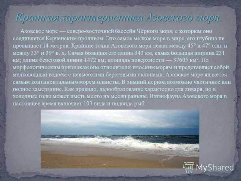 Азовское море презентация 8 класс география