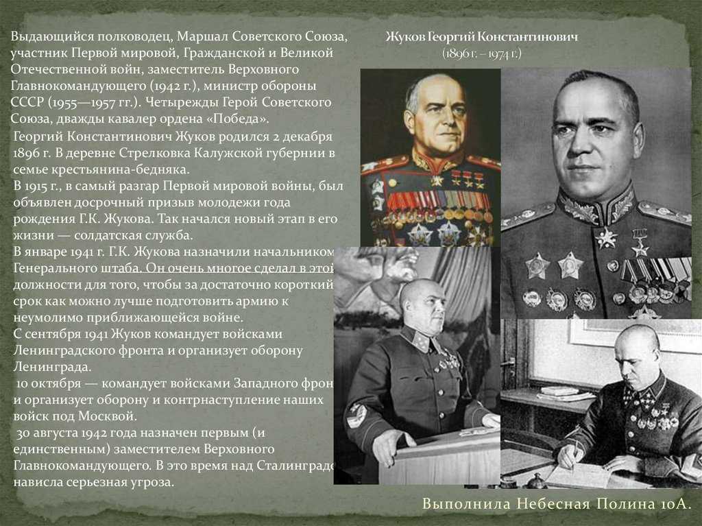 Георгий константинович жуков (1896 - 1974) - краткая биография и инетерсные факты из жизни маршала