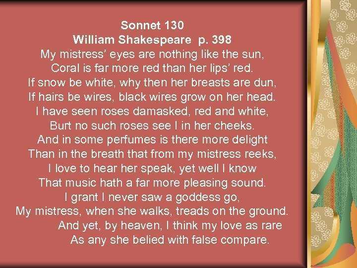 Шекспир сонет 130. 130 Сонет Шекспира. Уильям Шекспир Сонет 130. 130 Sonnet Shakespeare. Сонет Шекспира my mistress Eyes.