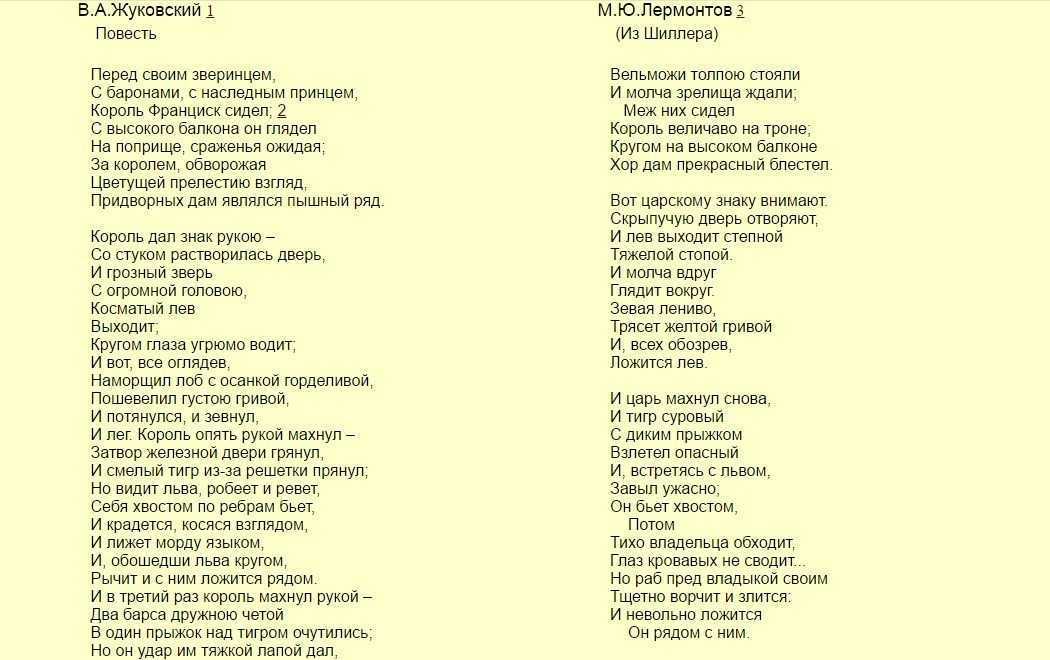 «перчатка» василий жуковский: читать текст баллады, анализ стихотворения