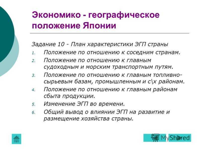 Описание японии по плану характеристики страны