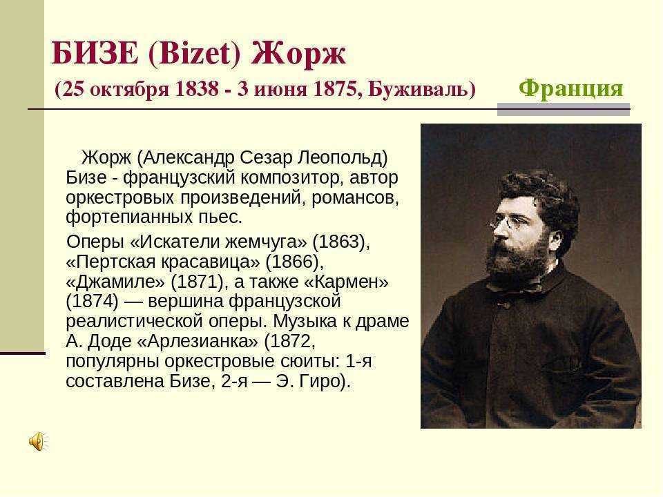 Жорж бизе биография кратко – творчество композитора, самое важное и интересные факты
