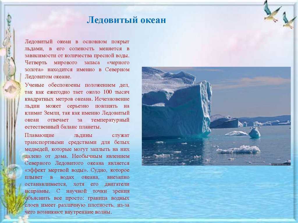 Северный ледовитый океан - краткая, но обширная характеристика